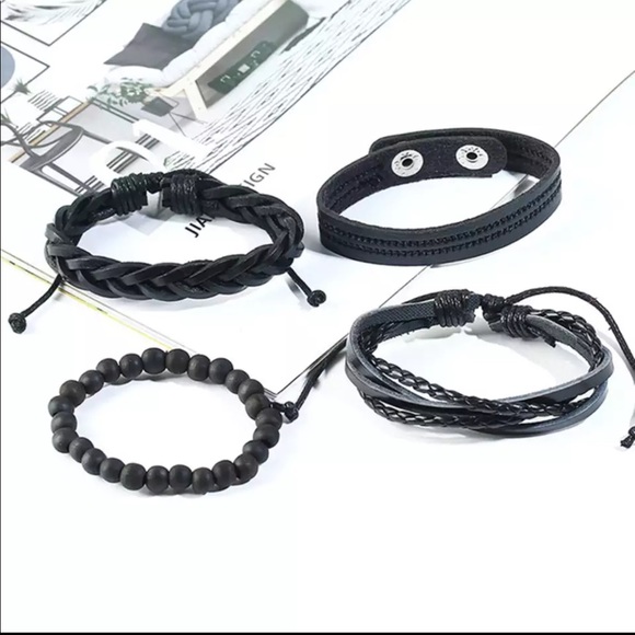 Men’s Genuine Leather Layered Bracelet - Picture 5 of 5